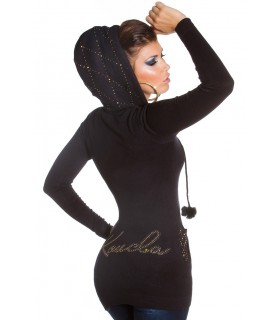 Koucla black rhine-stained hoodie