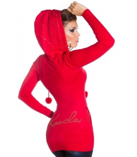 Koucla red rhine-stained hoodie