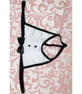 White and black open thongs
