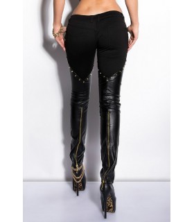 Koucla trousers with leather shoes and rivets