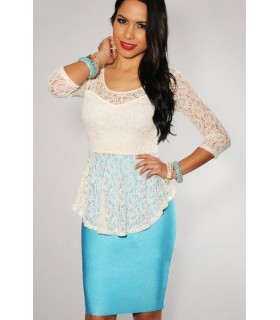 White lace peplum shirt
