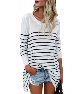White Striped Loose Knit [LAST CHANCE]