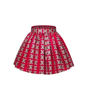 Red print pattern skater skirt [LAST CHANCE]