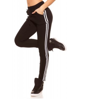 Black white striped joggers