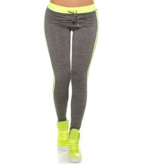 Koucla grey workout tights with stripes [LAST CHANCE]