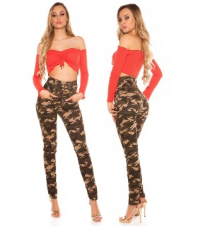 Camouflage High Waisted Jeans [DISCOVERY]