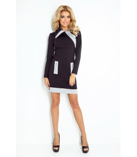 Numoco black-grey zip-up mini dress