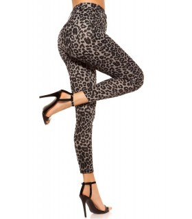 Grey leopard print treggings [LAST CHANCE]