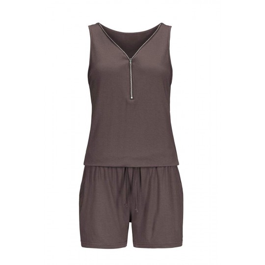 Brown zippered romper [LAST...