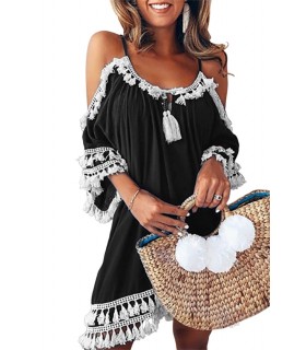 Black fringed tunic