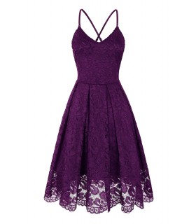 Purple skater lace party dress