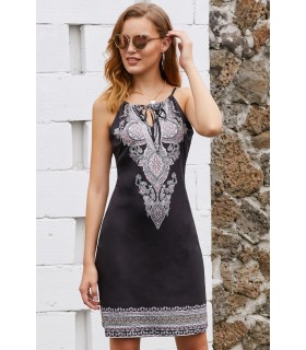 Black print pattern dress [LAST CHANCE]