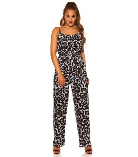 Grå leopardmönstrad jumpsuit [DISCOVERY]