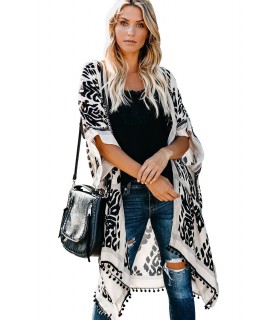 Svartvitt tryckmönster kimono