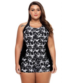 Black print pattern shortskin [TAMMIALE]