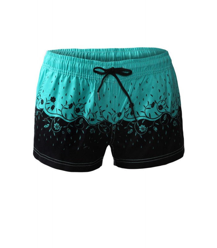 Mynta blommigt tryck mönster sport shorts