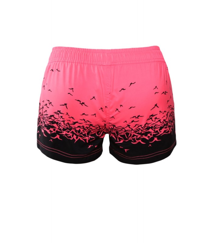 Rosa fågeltryck mönster sport shorts – kuva 2