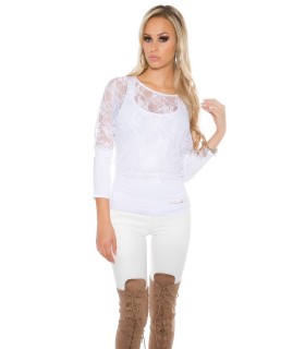 Koucla white batpie shirt + top
