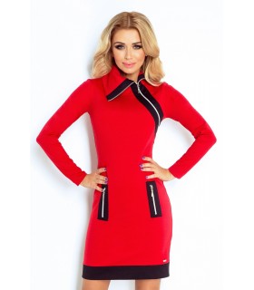 Numoco red and black zip-up mini dress