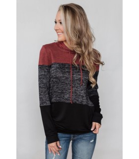 Red three-striped hoodie [LAST CHANCE]