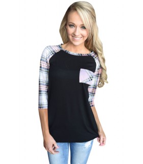 Black checkered shirt with pocket [LAST CHANCE]
