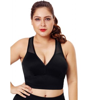 Mustat mesh v-urheiluliivit (plus size) [LÖYTÖ]