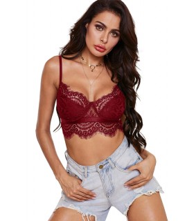 Viininpunainen pitsikoristeinen bralette