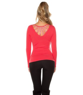 Koucla coral rhine-decorated v-wrap knit