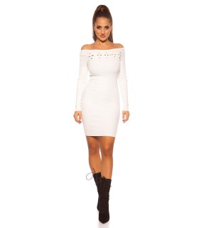 Koucla white knit dress with a nod