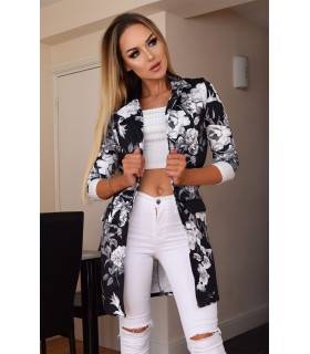 CW Audrey black and white floral pattern jacket