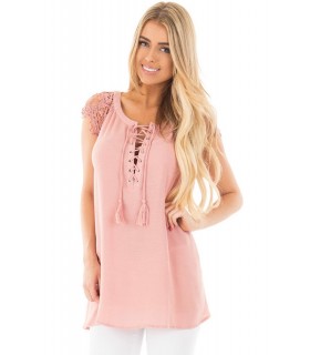 Pink nodberjacket loose tunic shirt