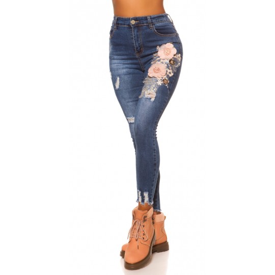 Blue floral-emblestered...