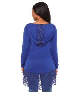 Blue lace shirt with hood [LAST CHANCE]