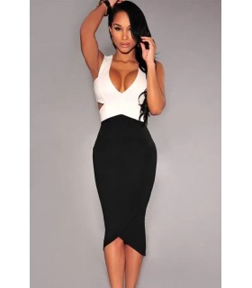 Black and white v-midime with slits