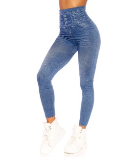 Light blue high-waisted resori-stilevel denim leggings
