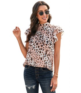 Pink Leo Patterned Ruffle Blouse [LAST CHANCE]