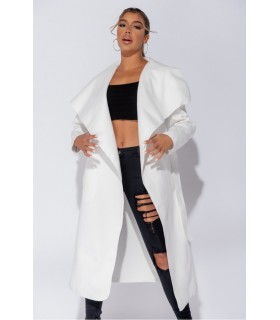 Parisian white long waterfall jacket