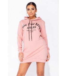 Parisian Pink Die For Dior Hoodie Dress