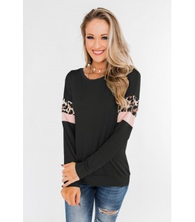 Black Leo and Pink Stripe Shirt [LAST CHANCE]