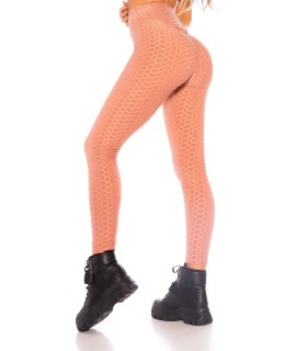Rosa hög midja push-up träning tights