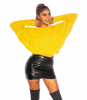 Koucla mustard yellow loose sweater with hood
