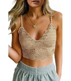Apricot lace embroidered bralettetoppi