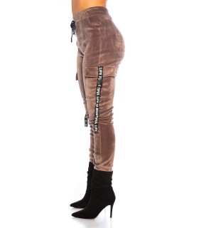 Cappuccinot LIFE IS BEAUTIFUL thigh pocket joggers