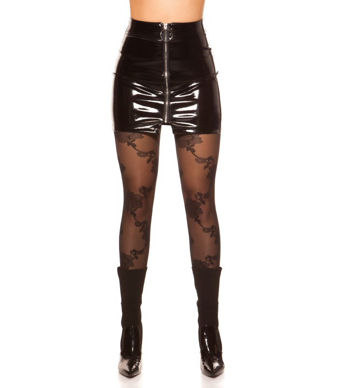Musta latex look hame vetoketjulla – kuva 4