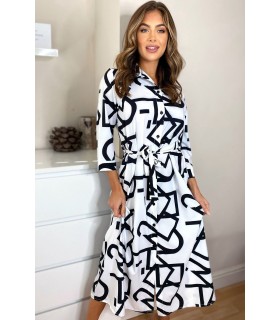 CW Jackie valkoinen printtikuvioinen paitamekko