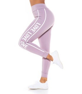 Lilac high-waisted LOVE leggings [DISCOVERY]