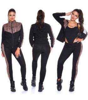 Cappuccino print pattern Jogger Set [DISCOVERY]