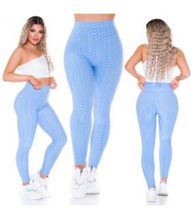 Ljusblå push-up-tights med hög midja