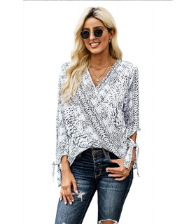 Snake Pattern wrap-look v-shirt [LAST CHANCE]
