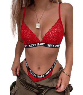 Red sexy baby lace lingerie set